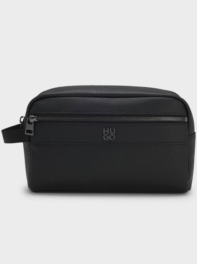 Trousse de toilette en similicuir grainé quantic noir homme - Hugo