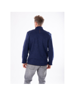 Veste polaire en maille chinée navoy bleu marine homme - Aulp