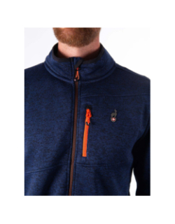 Veste polaire en maille chinée navoy bleu marine homme - Aulp