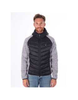 Veste hybride bi-matière vikam noir et gris homme - Aulp
