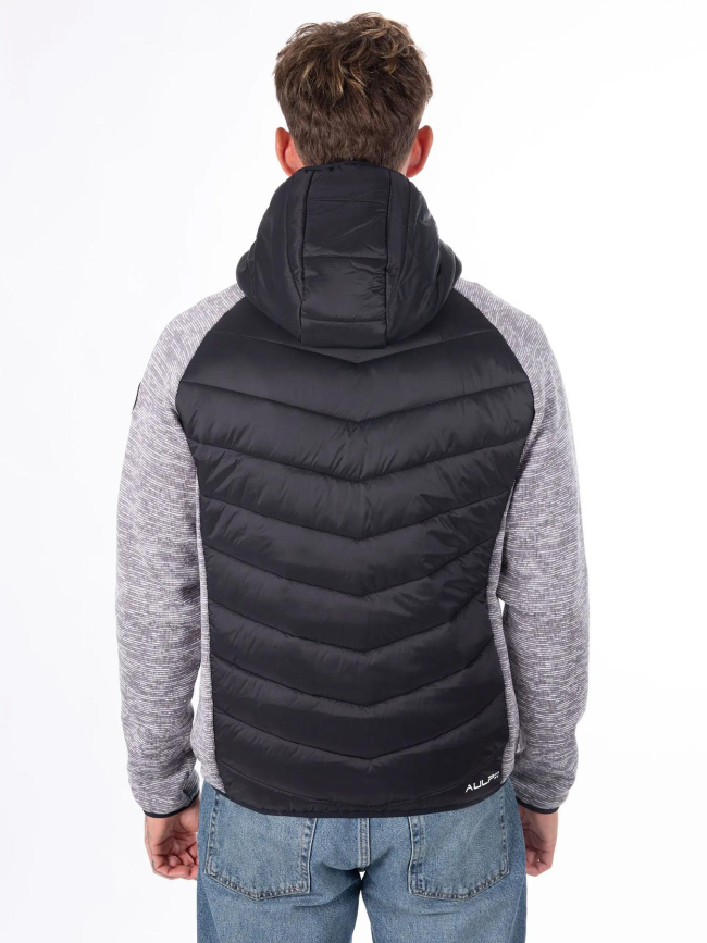 Veste hybride bi-matière vikam noir et gris homme - Aulp