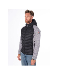 Veste hybride bi-matière vikam noir et gris homme - Aulp