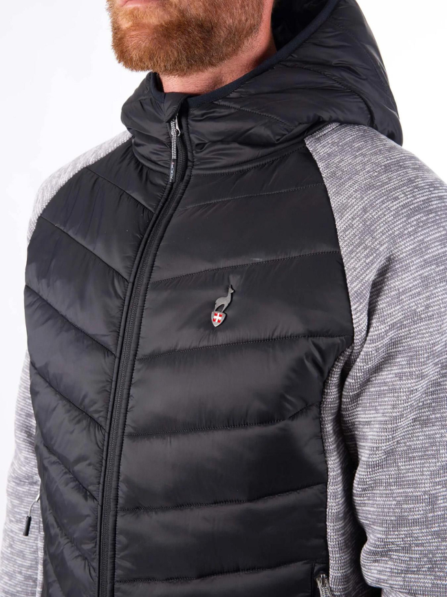 Veste hybride bi-matière vikam noir et gris homme - Aulp