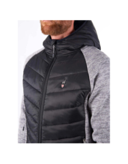 Veste hybride bi-matière vikam noir et gris homme - Aulp