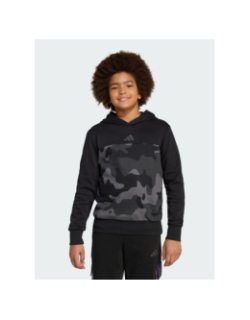 Sweat à capuche j camo fl hd noir et gris enfant - Adidas