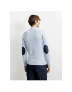 Pull à col montant demi zippé bacary bleu ciel homme - Izac