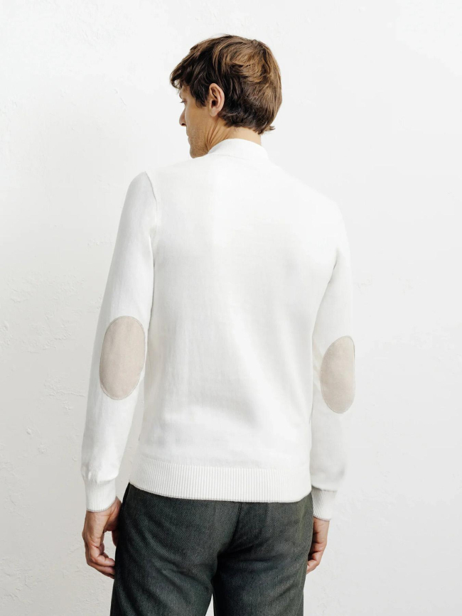 Pull à col montant demi zippé bacary écru homme - Izac