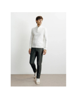 Pull à col montant demi zippé bacary écru homme - Izac
