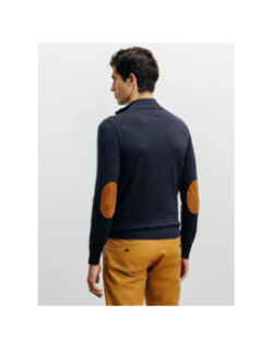 Pull à col montant demi zippé bacary bleu marine homme - Izac