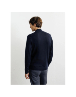 Pull à col zippé bret bleu marine homme - Izac