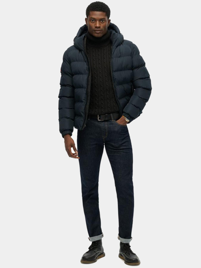 Doudoune à capuche sport bleu marine homme - Superdry