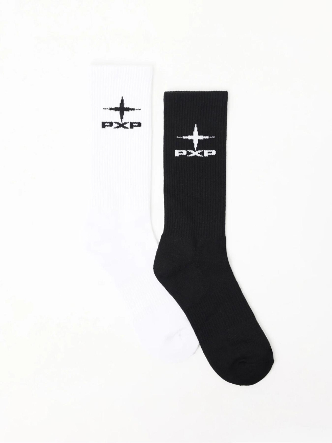 Pack de 2 paires de chaussettes hautes noir et blanc adulte - Project X Paris