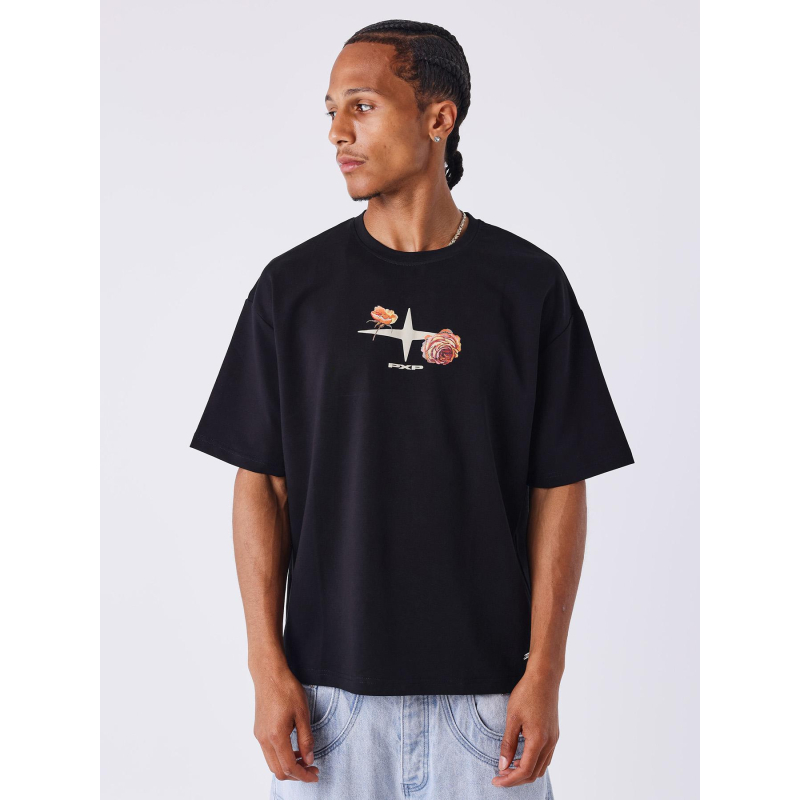T-shirt à manches courtes gothic roses noir homme - Project X Paris