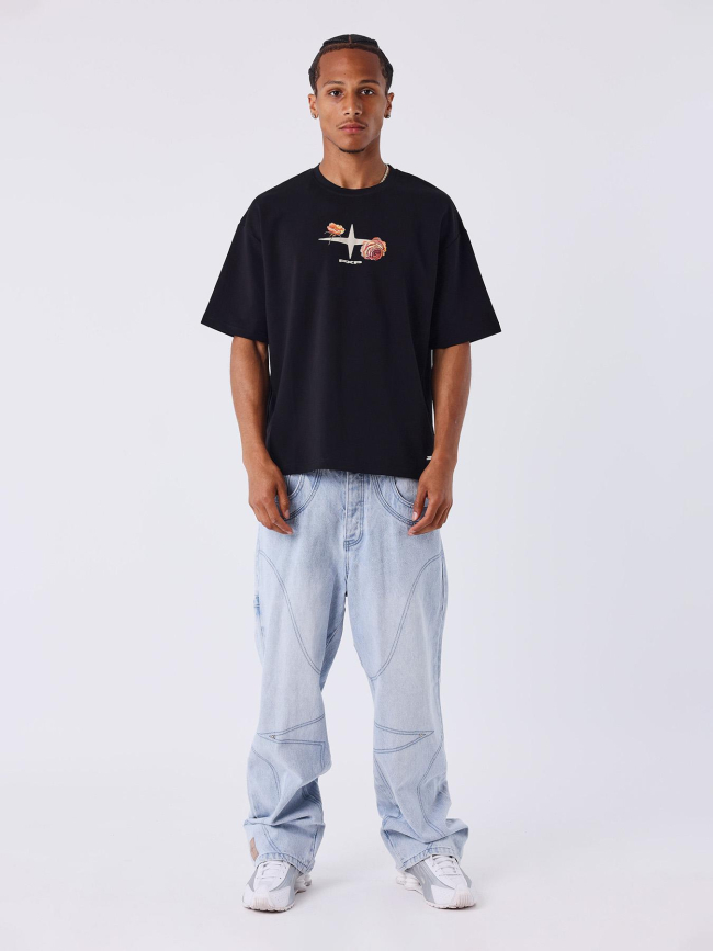 T-shirt à manches courtes gothic roses noir homme - Project X Paris