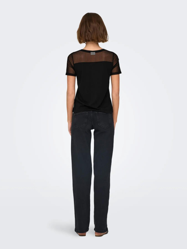 T-shirt col v stinne noir femme - Jdy