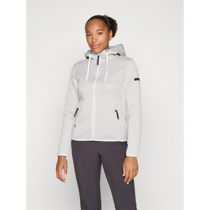 Veste à capuche auen blanc et gris femme - Icepeak