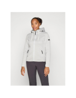 Veste à capuche auen blanc et gris femme - Icepeak