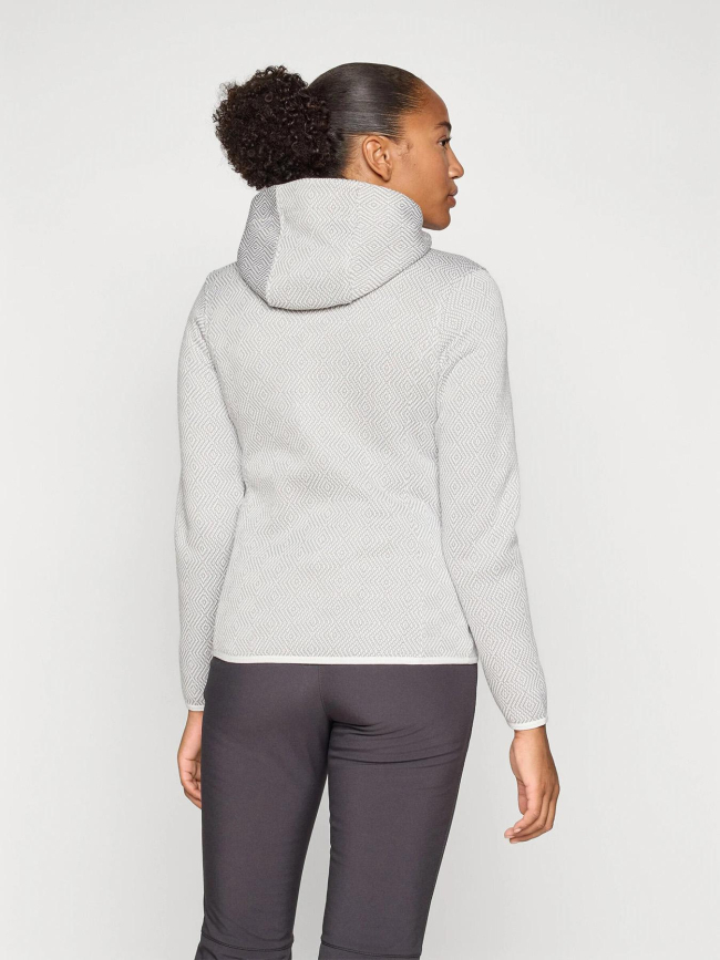 Veste à capuche auen blanc et gris femme - Icepeak