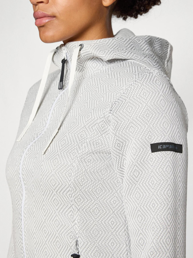 Veste à capuche auen blanc et gris femme - Icepeak
