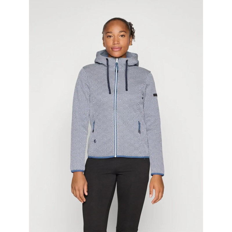 Veste à capuche auen blanc et bleu femme - Icepeak