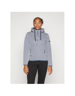 Veste à capuche auen blanc et bleu femme - Icepeak
