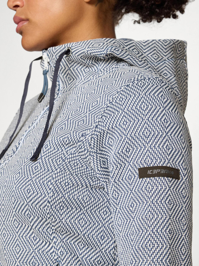 Veste à capuche auen blanc et bleu femme - Icepeak