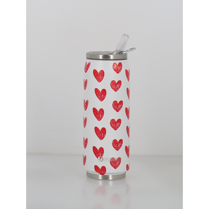 Canette isotherme heart 500ml blanc - Les Artistes