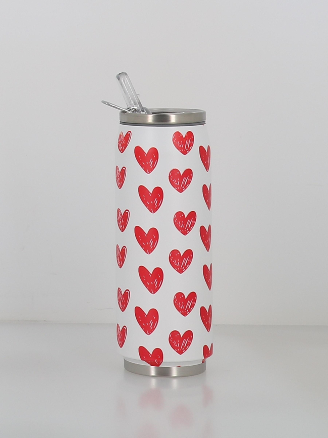 Canette isotherme heart 500ml blanc - Les Artistes