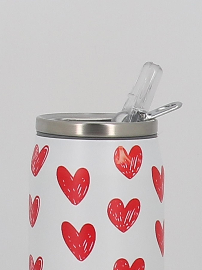 Canette isotherme heart 500ml blanc - Les Artistes