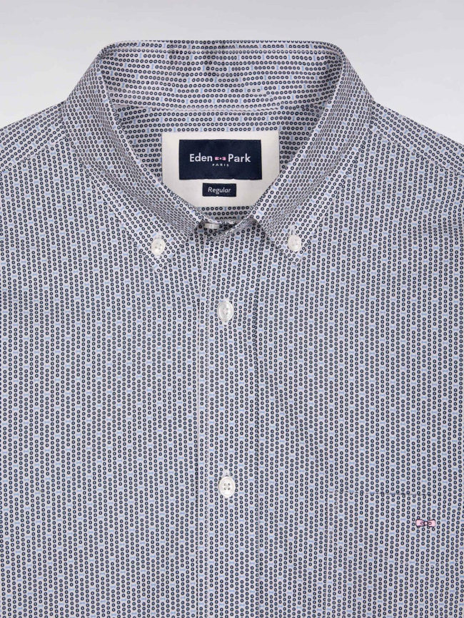 Chemise en coton à motif orage blanc homme - Eden Park