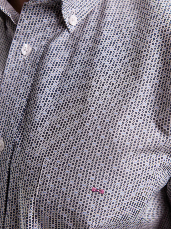 Chemise en coton à motif orage blanc homme - Eden Park