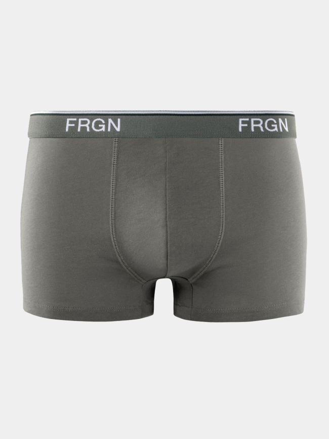 Pack de 3 boxers en coton noir gris et kaki homme - Freegun