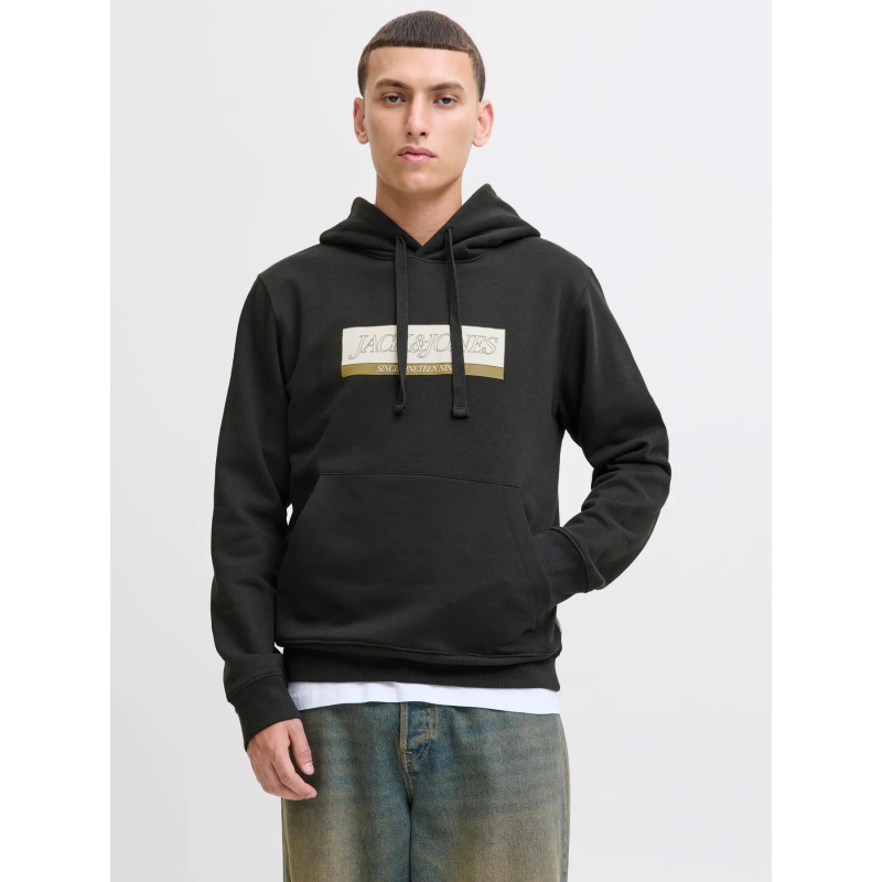 Sweat à capuche jorinwood noir homme - Jack & Jones