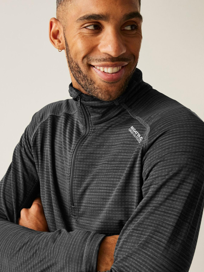 Sweat polaire quadrillé à demi zip yonder II gris homme - Regatta