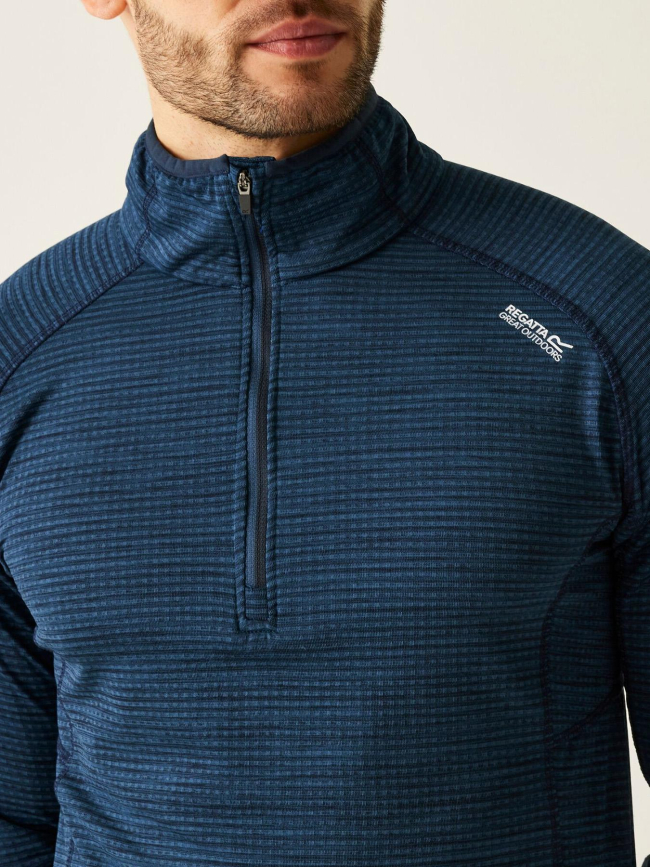 Sweat polaire quadrillé à demi zip yonder II bleu marine homme - Regatta