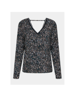 Blouse imprimée claude noir marron femme - Only