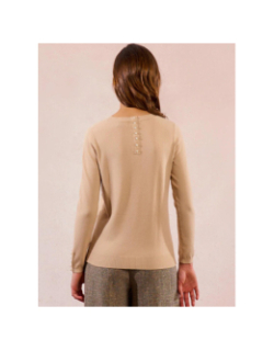 Pull fin à perles beige femme - Molly Bracken