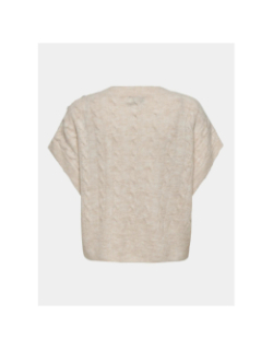 Pull col v sans manche melody beige femme - Only
