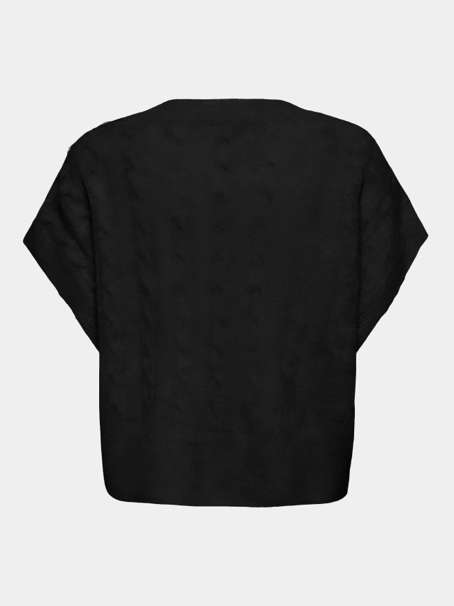 Pull col v sans manche melody noir femme - Only