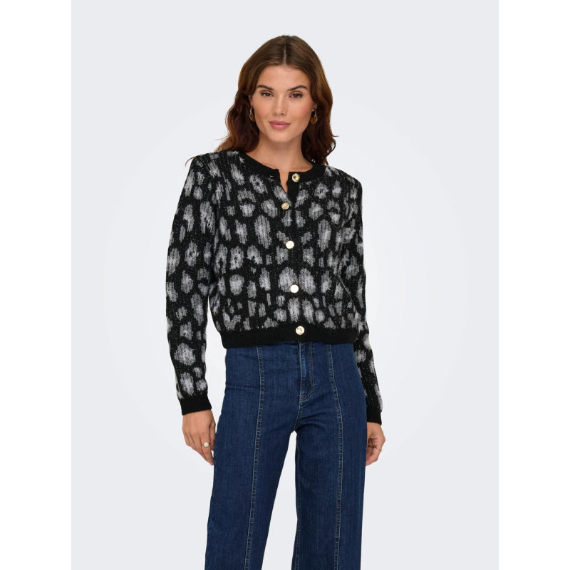 Gilet cardigan sybille noir gris femme - Only