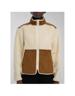 Blouson sherpa zippé b-shyra beige et marron femme - Teddy Smith