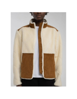 Blouson sherpa zippé b-shyra beige et marron femme - Teddy Smith