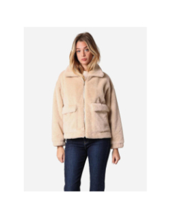 Veste fausse fourrure rusalka beige femme - Deeluxe