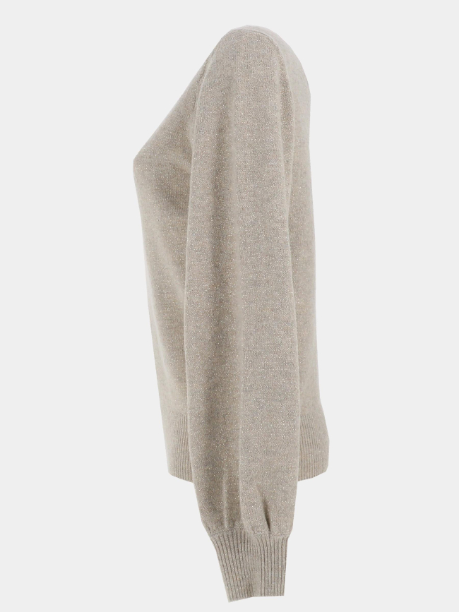 Pull pailleté rue beige femme - Jdy