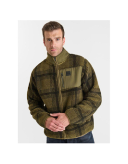Veste polaire à carreaux ceral kaki homme - Le Temps Des Cerises