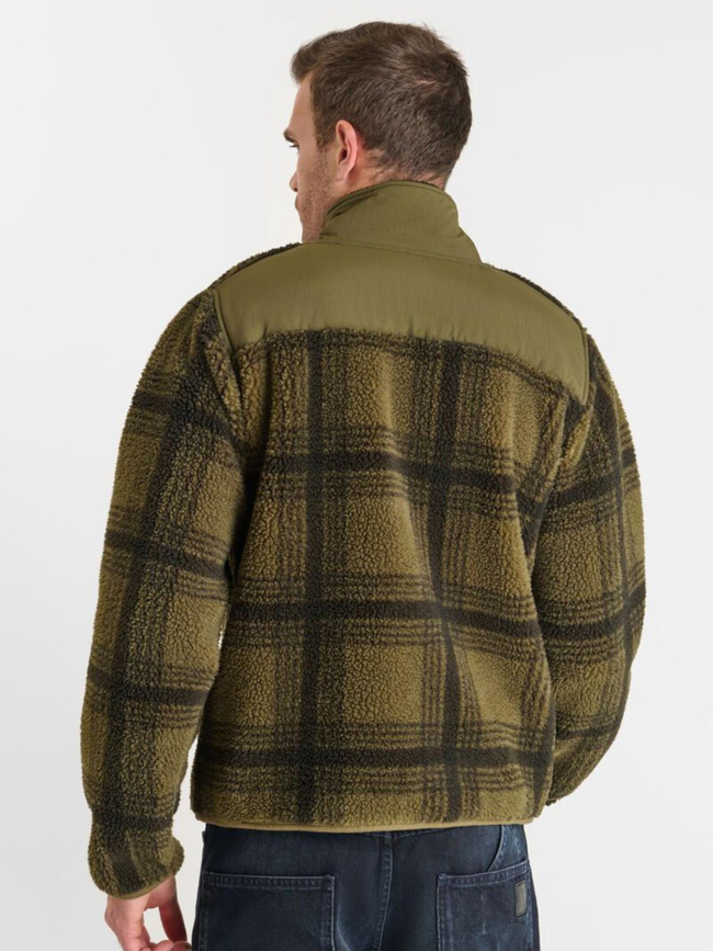 Veste polaire à carreaux ceral kaki homme - Le Temps Des Cerises