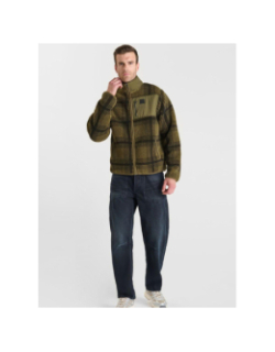 Veste polaire à carreaux ceral kaki homme - Le Temps Des Cerises