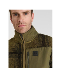 Veste polaire à carreaux ceral kaki homme - Le Temps Des Cerises