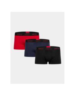 Pack de 3 boxers en coton stretch noir et rouge homme - Hugo