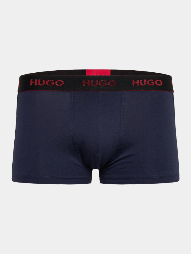 Pack de 3 boxers en coton stretch noir et rouge homme - Hugo